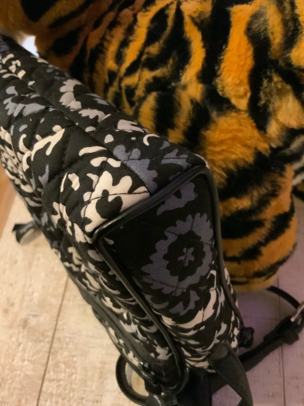 Vera Bradley Black & White Quilted Crossbody Bag with Floral Motif - Picture 9 of 9